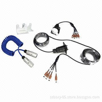 7-pin Trailer Cable, 4CH, Anti-jamming, Used for Car Camera Kit Systems